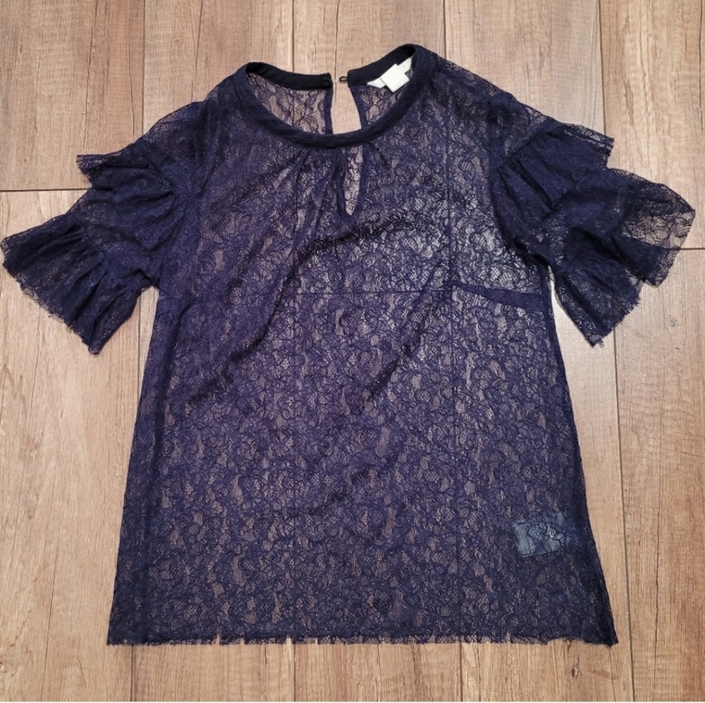 H&M Sheer Ruffled Lace Blouse - Picture 3 of 7